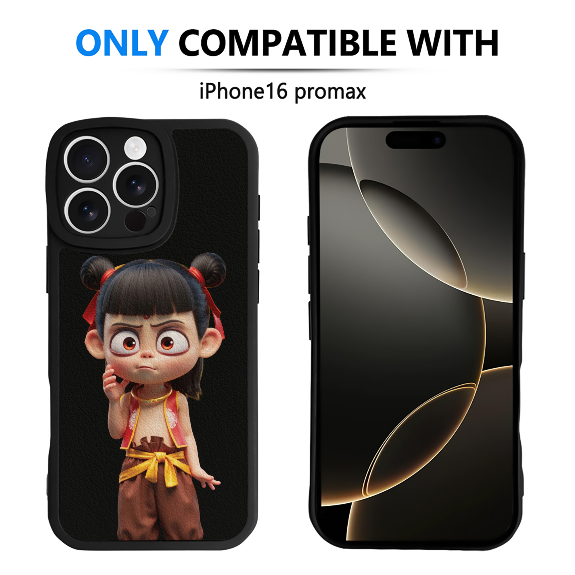 （画像用） Ne Zha 2 ナタ 魔童の大暴れ 【iPhone 16シリーズ対応】シリコンスマホケース（レザー調） 材質：シリコン